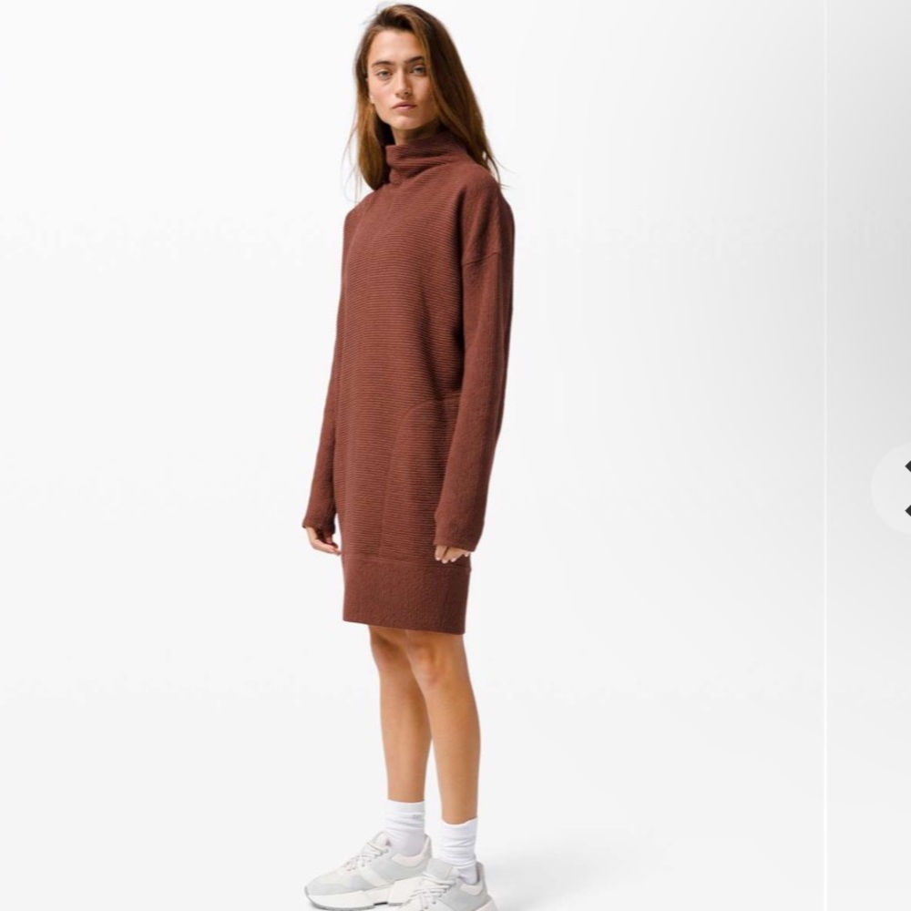 Lululemon Call for Cozy Dress in Heathered Ancient Copper, US2 - Picture 3 of 9